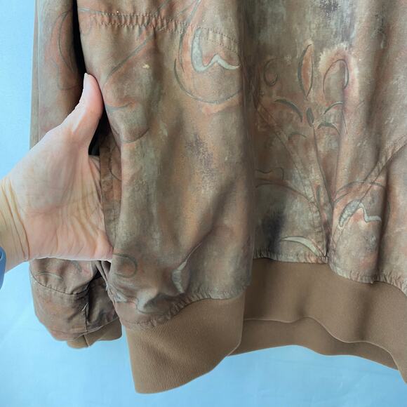 Vintage Zero Restriction Floral Golf Jacket Women M Brown Old Money Made in USA - Picture 5 of 8